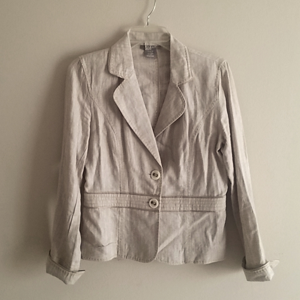 KENAR cream linen blend 90s vintage jacket, size 4